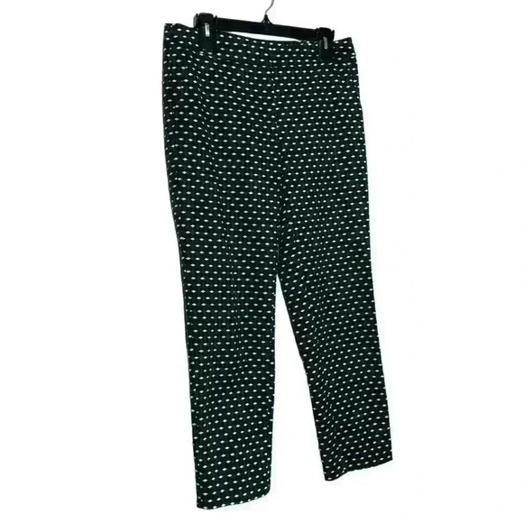 Halogen Forest green&black office, business/casual slimming ankle pant-size 6 - Picture 2 of 6